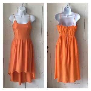 Maurices Orange High Low Lace Cut-out Sun Midi Dress